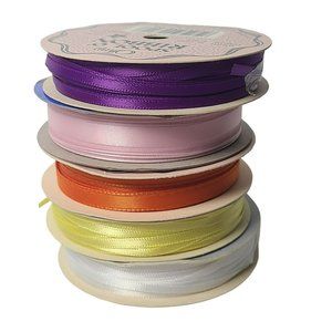 Vtg Offray Ribbon Mixed Lot (5) Rolls Floral Bows Crafts Holiday Decor Used